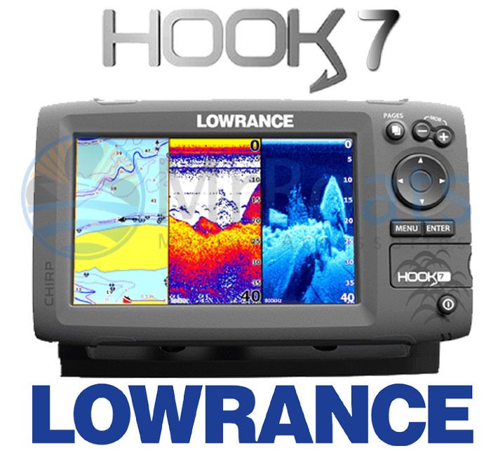 Lowrance HOOK 7 FISHFINDER / CHARTPLOTTER Combo with 83/200/455/800 HDI